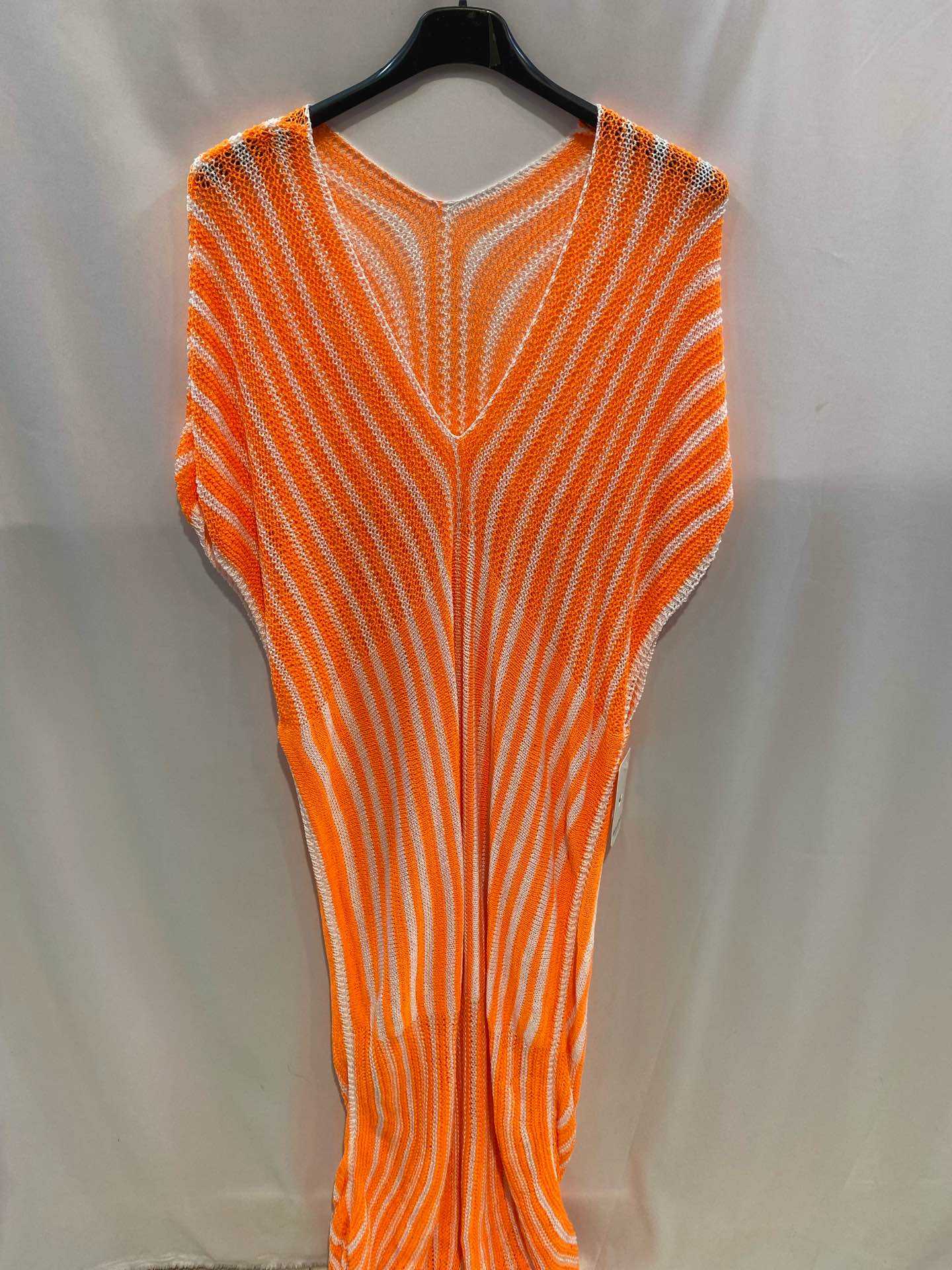 Robe Longue Résille Rayée à Décolleté V - Taille Unique 44/46
