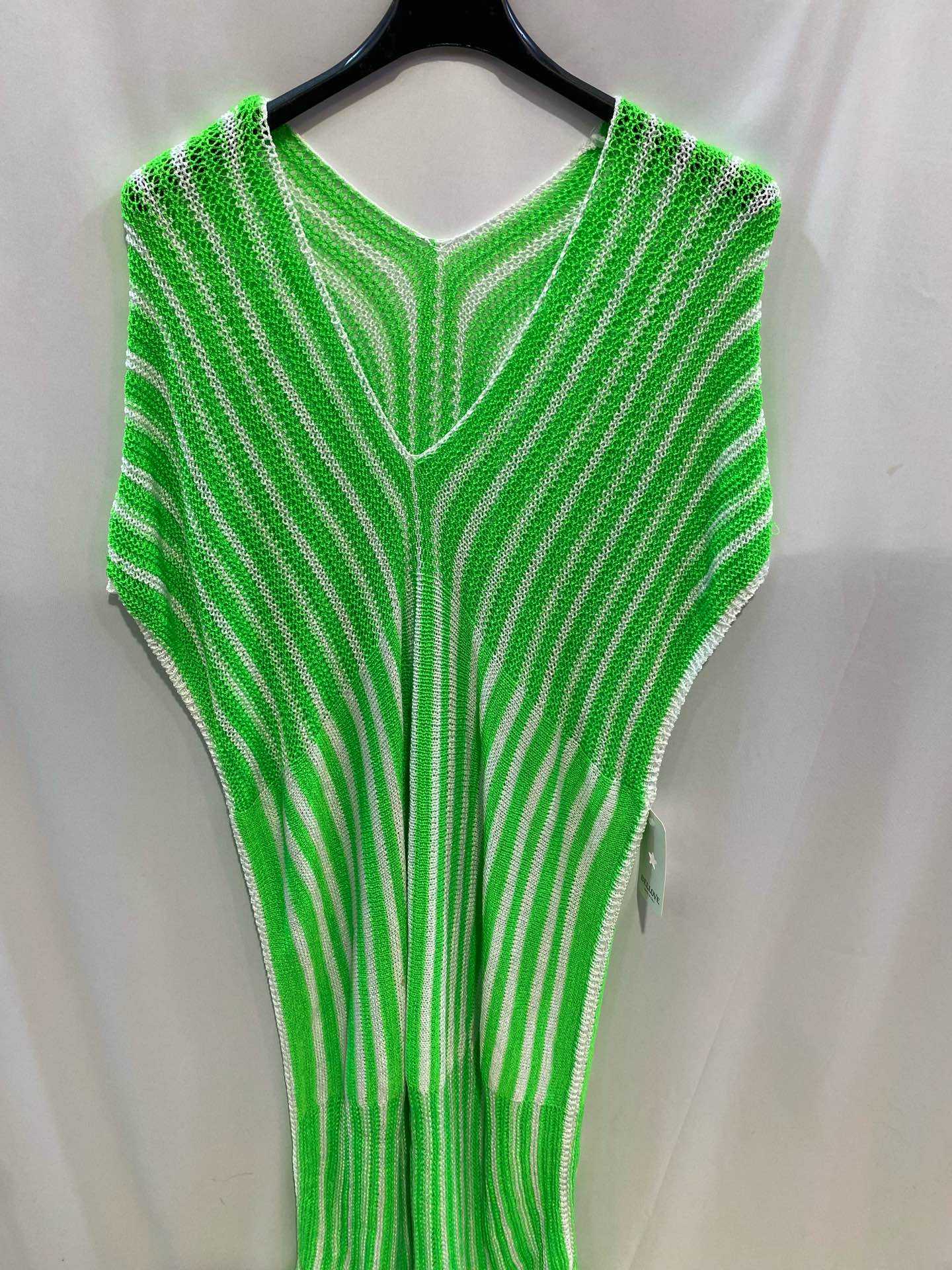 Robe Longue Résille Rayée à Décolleté V - Taille Unique 44/46