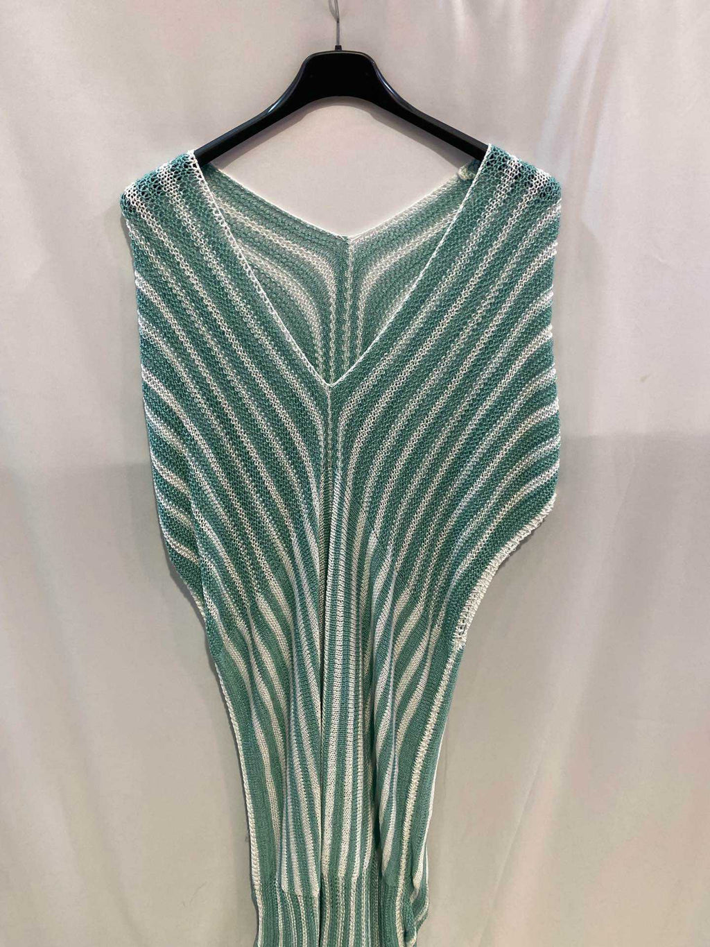 Robe Longue Résille Rayée à Décolleté V - Taille Unique 44/46