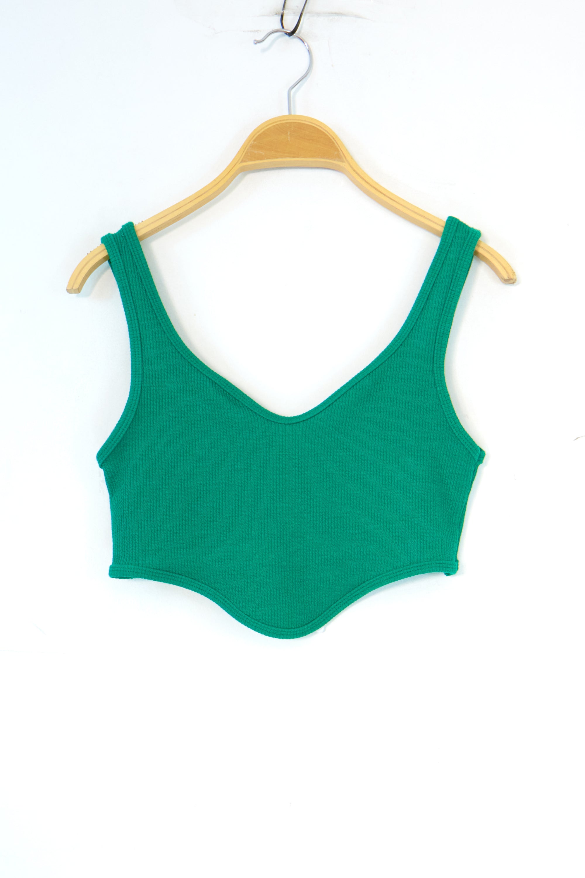 Crop Top Côtelé Gris à Encolure Originale Femme