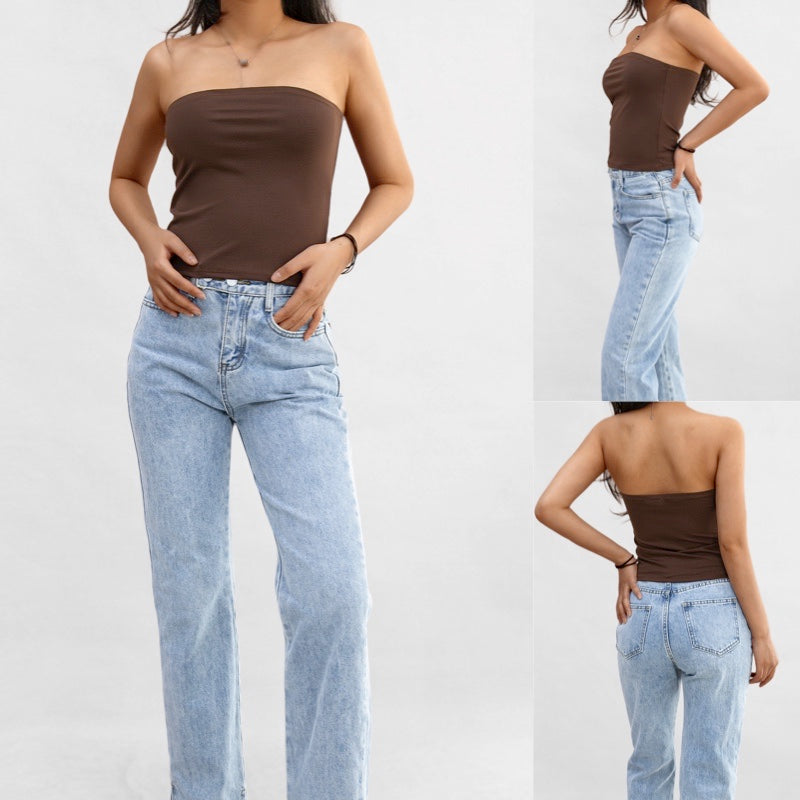 Bandeau Top Uni Chocolat Femme