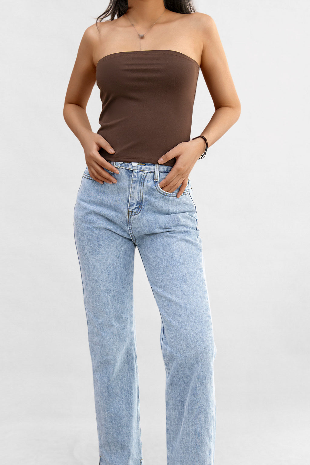 Bandeau Top Uni Chocolat Femme