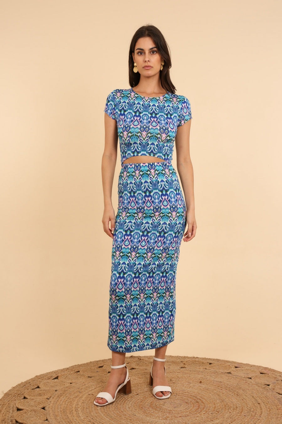 Jupe Longue à Motifs – Élégance Graphique | Femme