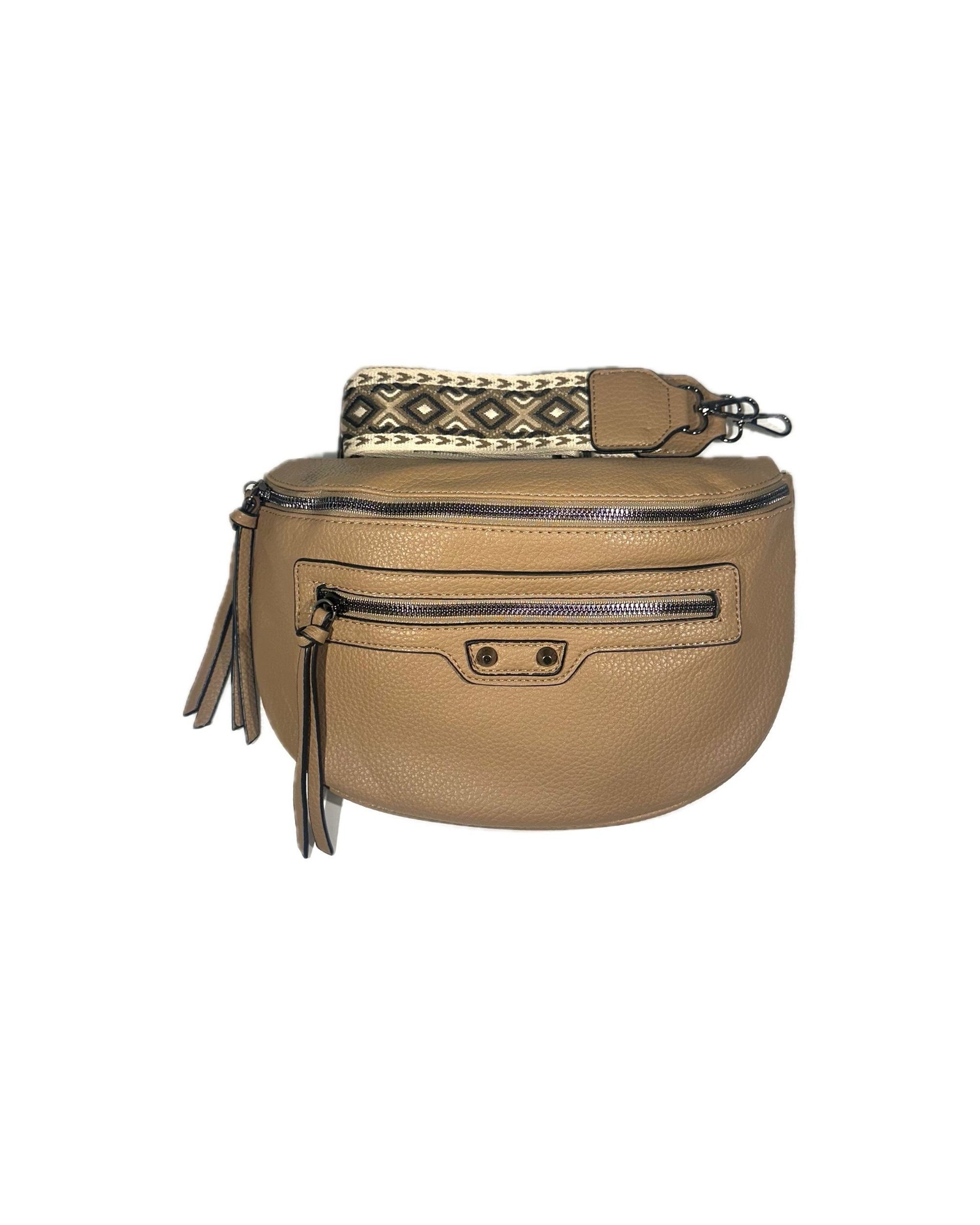 ac banane multi-teintes tendance – Taupe Camel & Métallisé