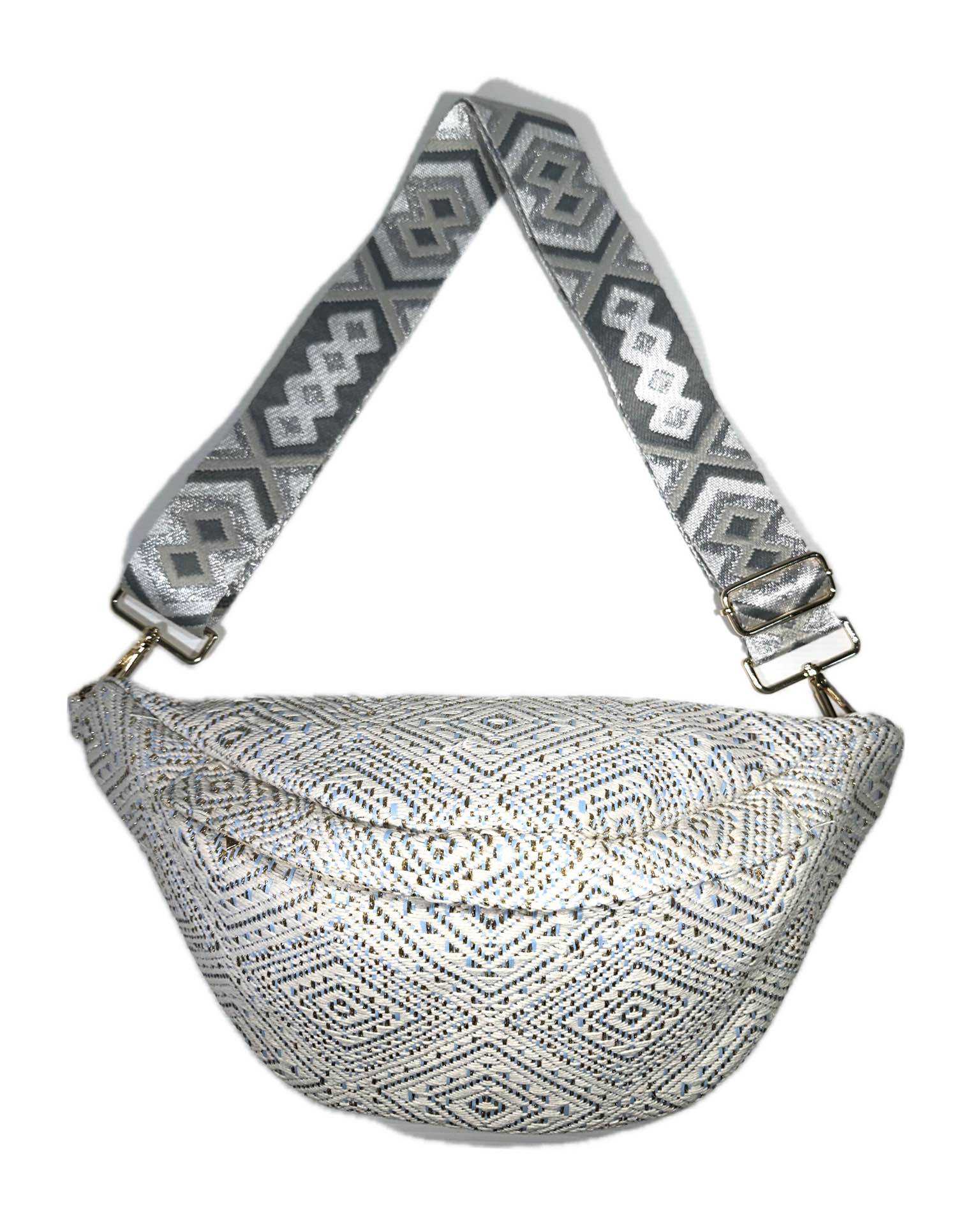 Sac banane bohème – Paille colorée et détails modernes