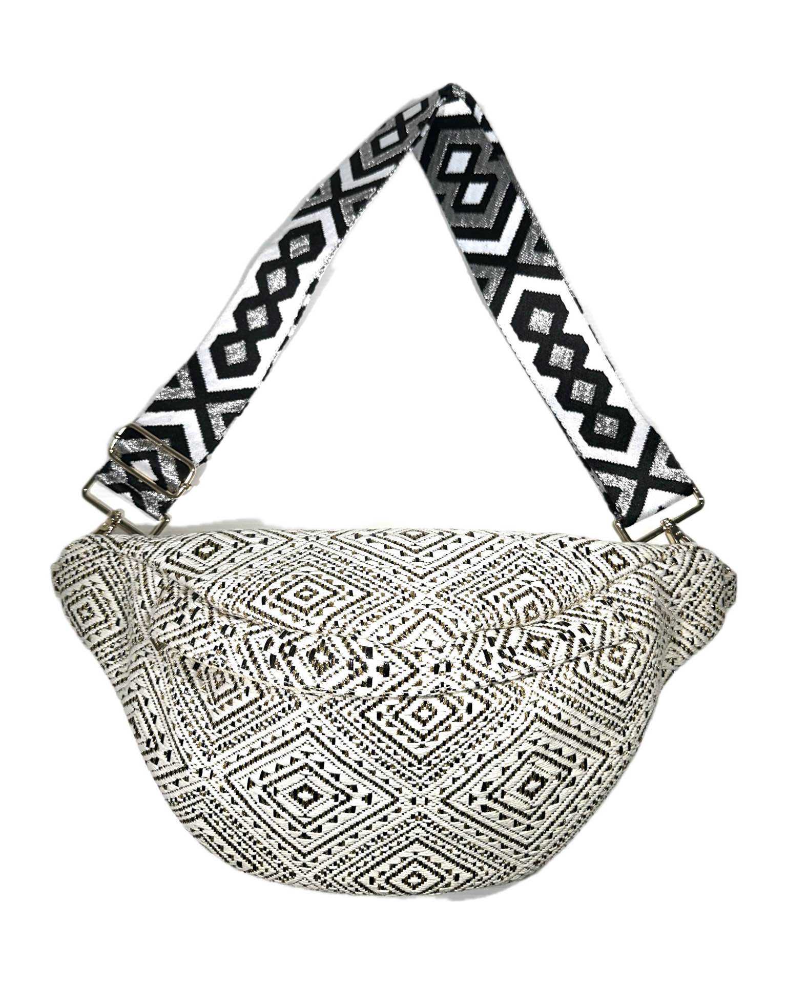 Sac banane bohème – Paille colorée et détails modernes