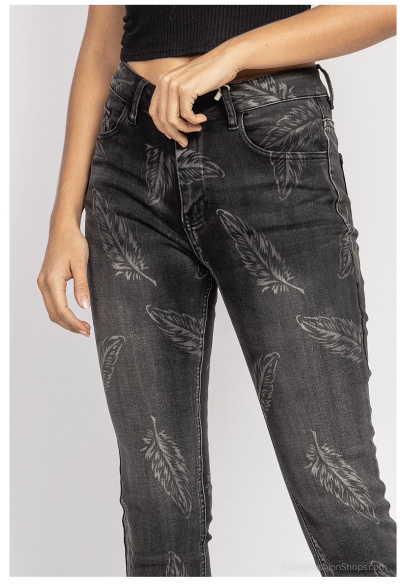 pantalon jeans coupe droite, confort premium